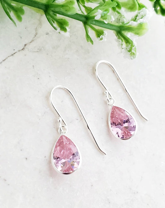 Sterling Silver CZ Teardrop