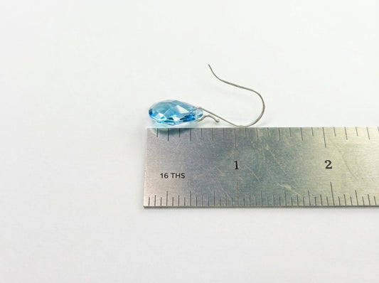 Crystal Briolette Earrings - Crystal Elements Aqua Blue