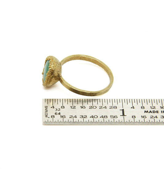 Round Gold Plated Emerald Ring