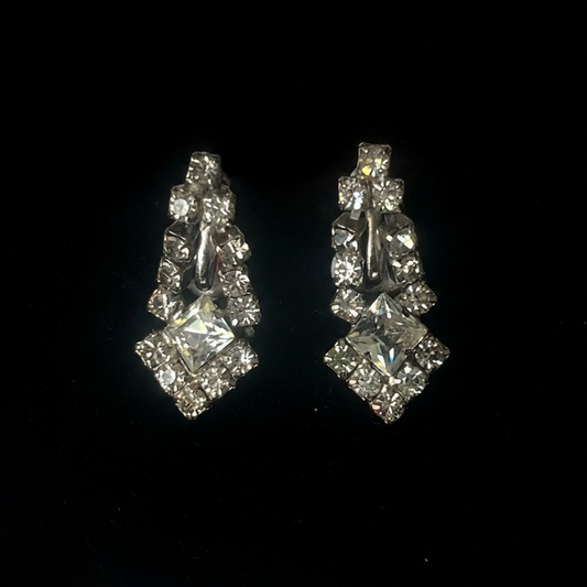 Sparkly Deco Screw on Earrings