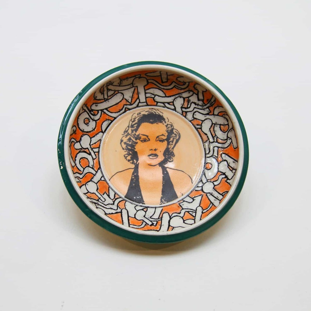 Orange Marilyn Portrait Plate