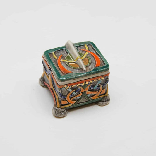 Metallic Geometric Lidded Box