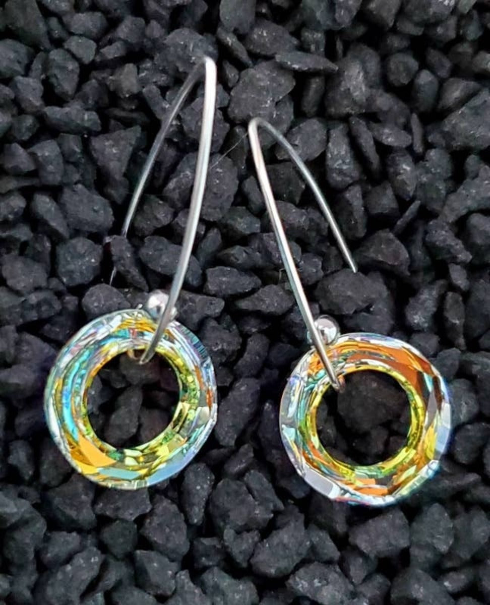 Marquis Halo Crystal Volcano Earrings