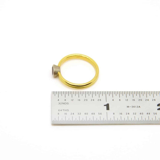 18k Gold Textured Stacking Ring with Sapphire