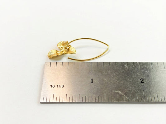 Gold Marquis Orchid Earrings