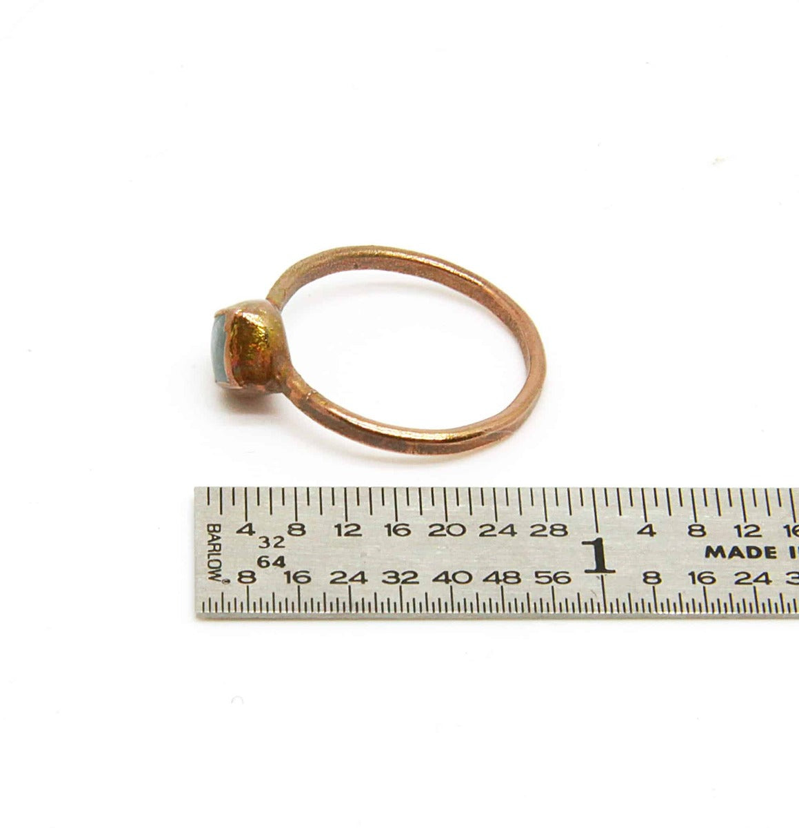 Light Aquamarine Electroformed Copper Ring