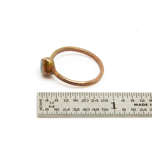 Light Aquamarine Electroformed Copper Ring