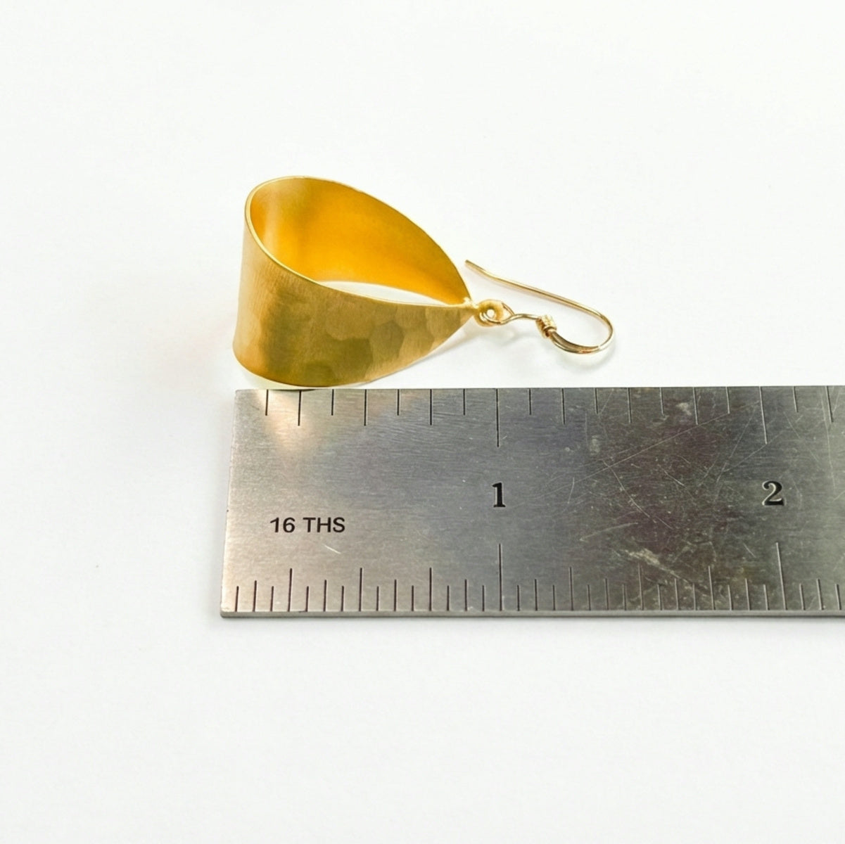 Gold Ribbon Drop Earrings
