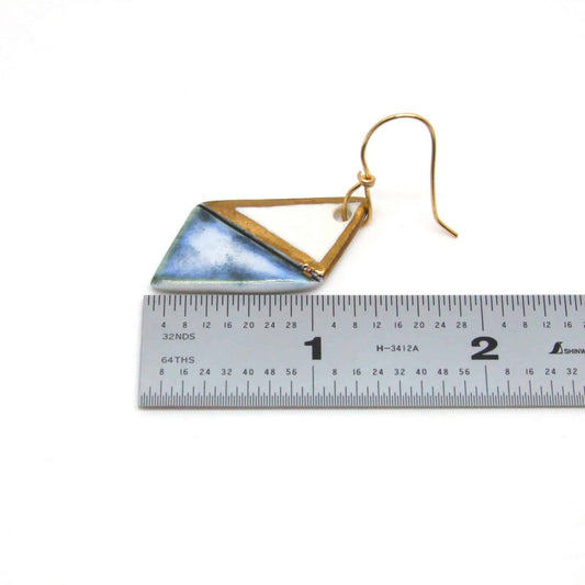 Porcelain Dangle Earring with Gold Luster (white, blue)