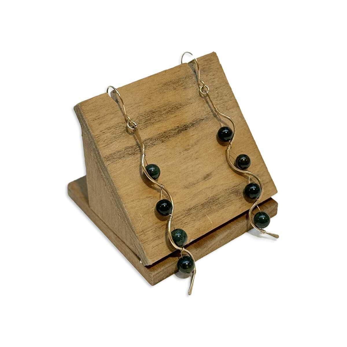 Green Wave Earrings