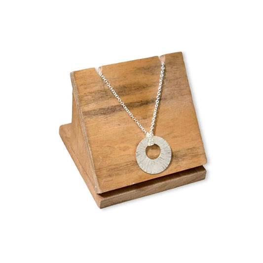 Hammer Formed Sterling Silver Radiant Pendant