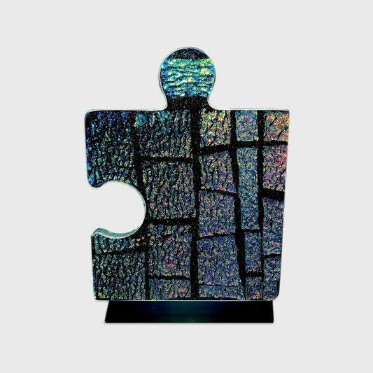 Glass Puzzle Piece Dichroic P121222