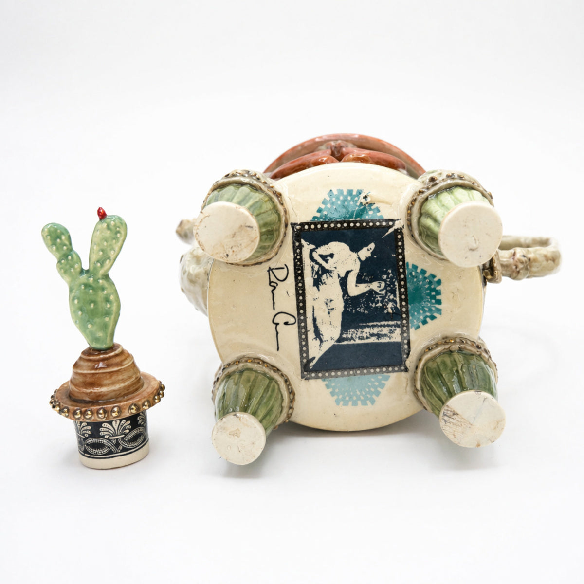 Large Teapot with Cactus Lid
