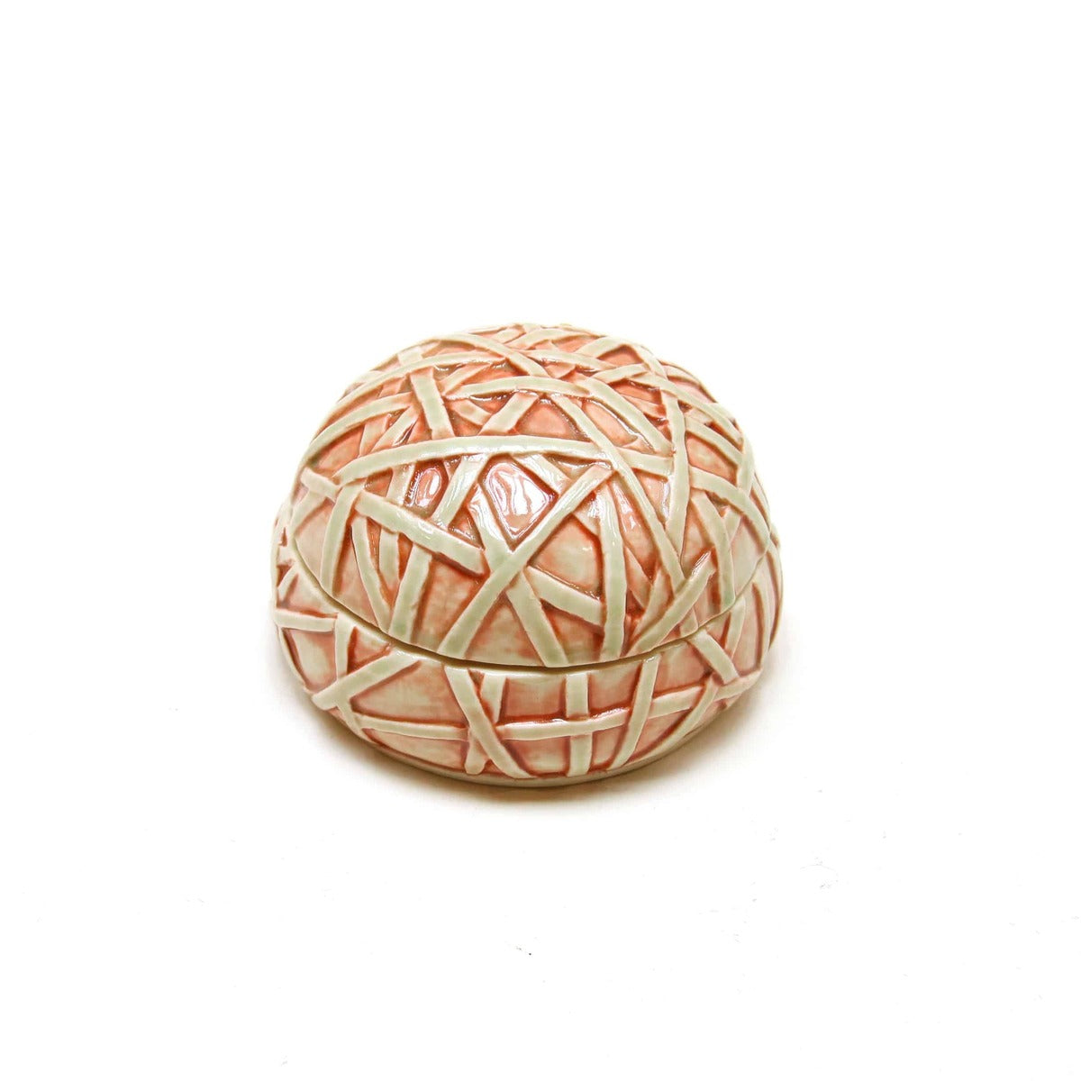 Circular Lidded Container with Camel Image Inside