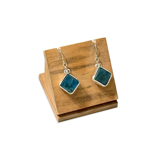 Teal Blue Apatite Earrings