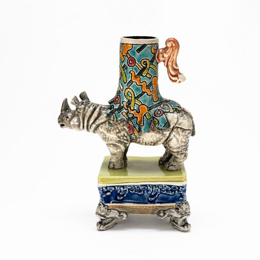 Cup with Rhino & Plinth