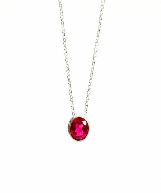 Oval Lab-Ruby Pendant