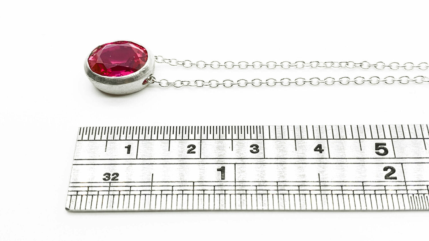 Oval Lab-Ruby Pendant
