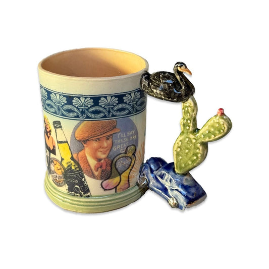 Porcelain Cactus Handle Cup