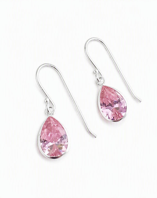 Sterling Silver CZ Teardrop