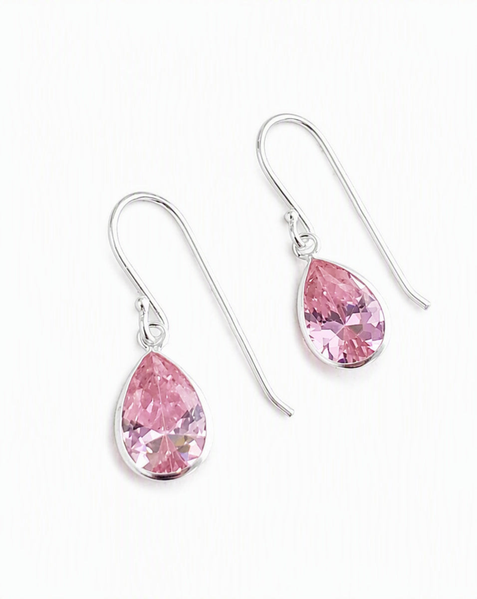 Sterling Silver CZ Teardrop
