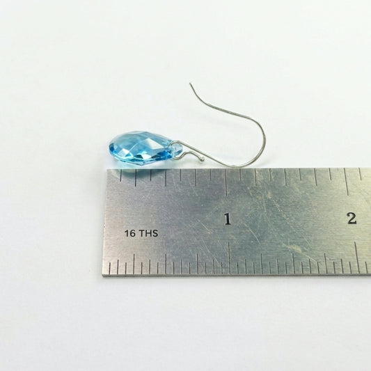 Crystal Briolette Earrings - Crystal Elements Aqua Blue