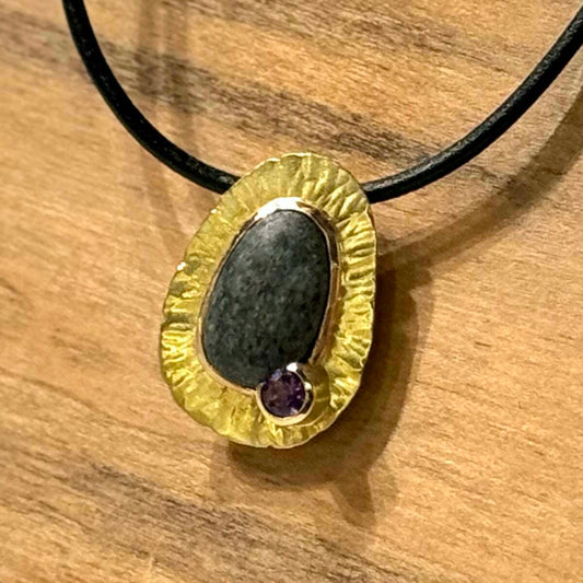 Radiant Wabi-Sabi Pebble Pendant