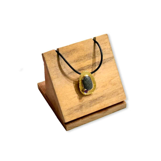 Radiant Wabi-Sabi Pebble Pendant