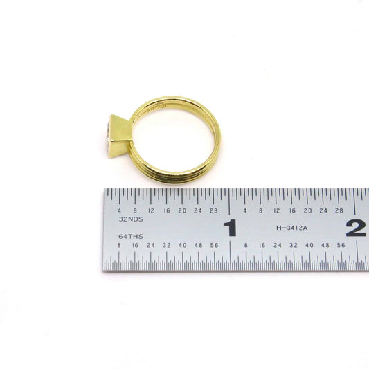 18k Gold Double Channel Princess Ring with CZ