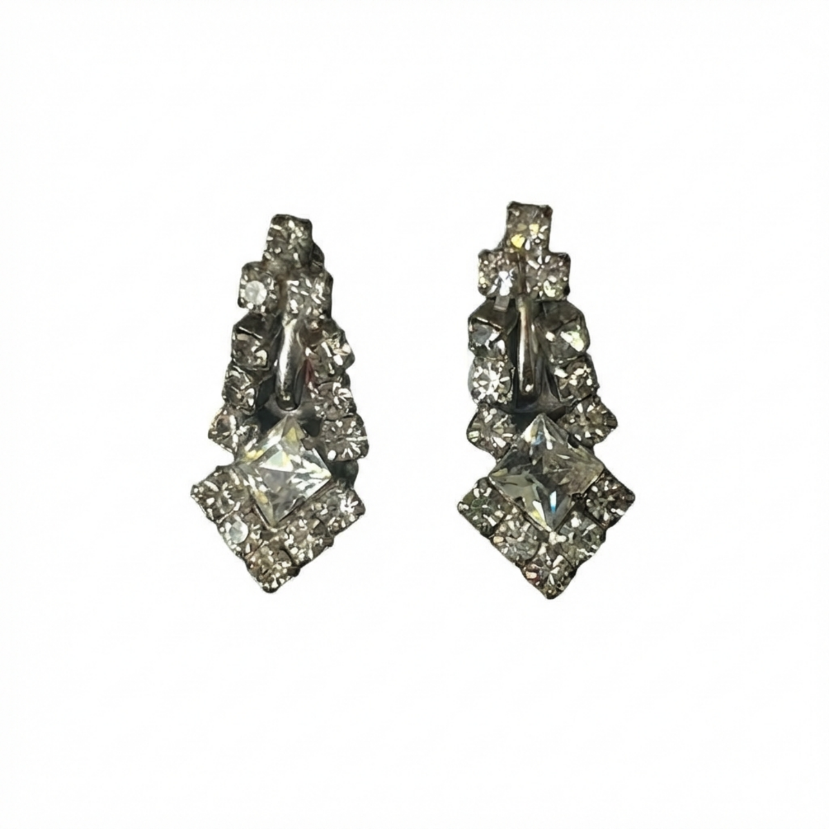 Sparkly Deco Screw on Earrings