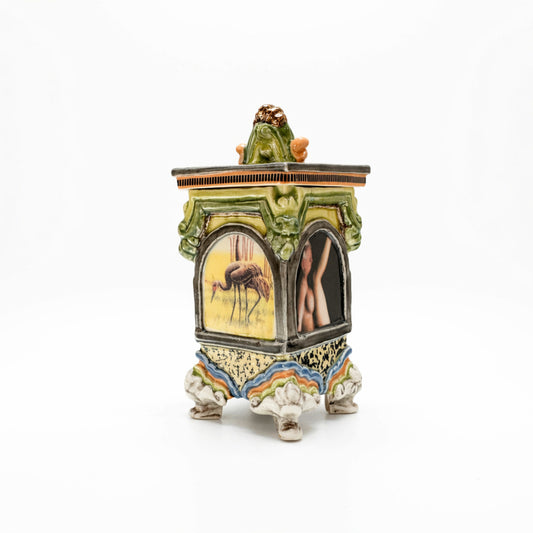 Bird and Female Lidded Container