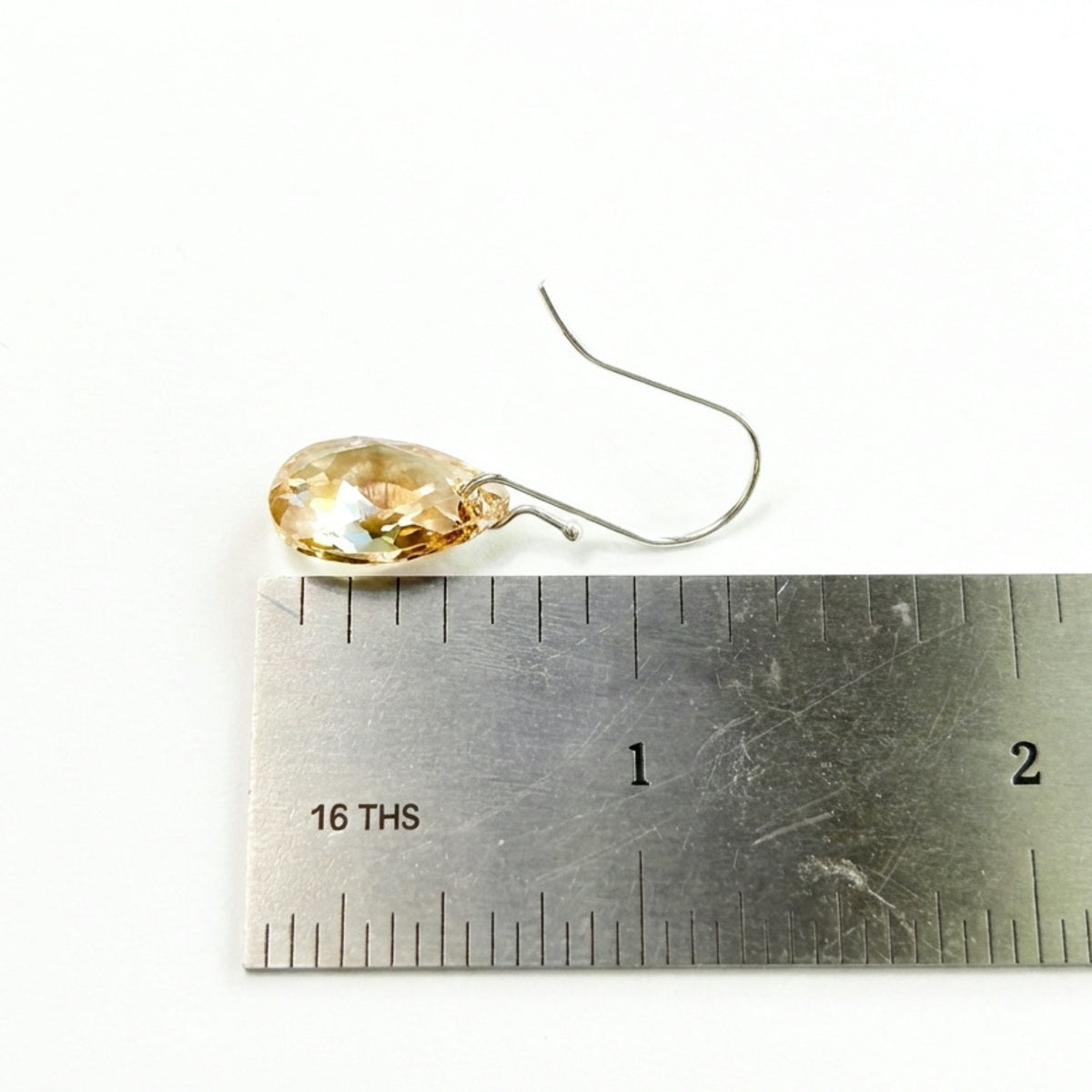 Crystal Briolette Earrings - Crystal Elements Golden Shadow