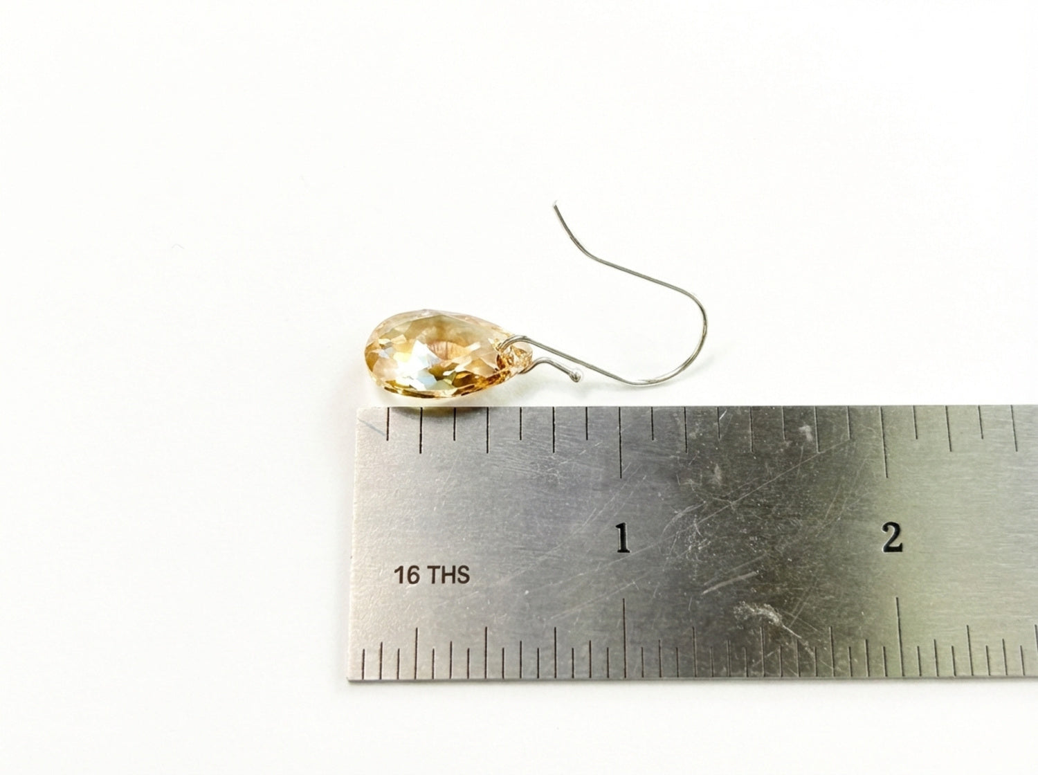 Crystal Briolette Earrings - Crystal Elements Golden Shadow