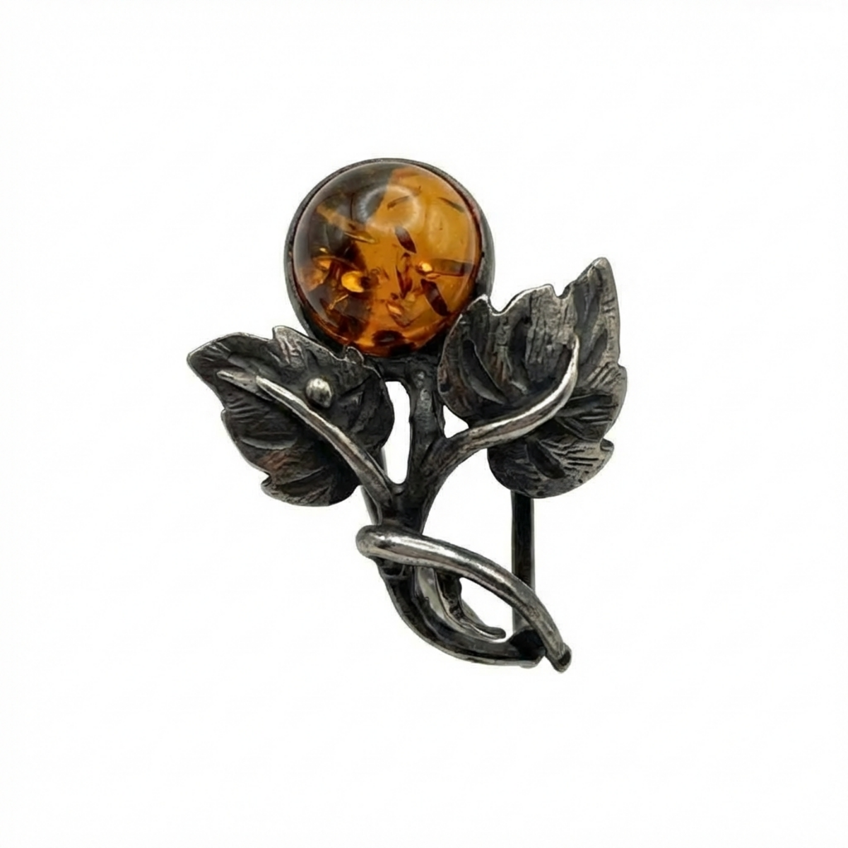Dainty Sterling & Amber Berry Pin