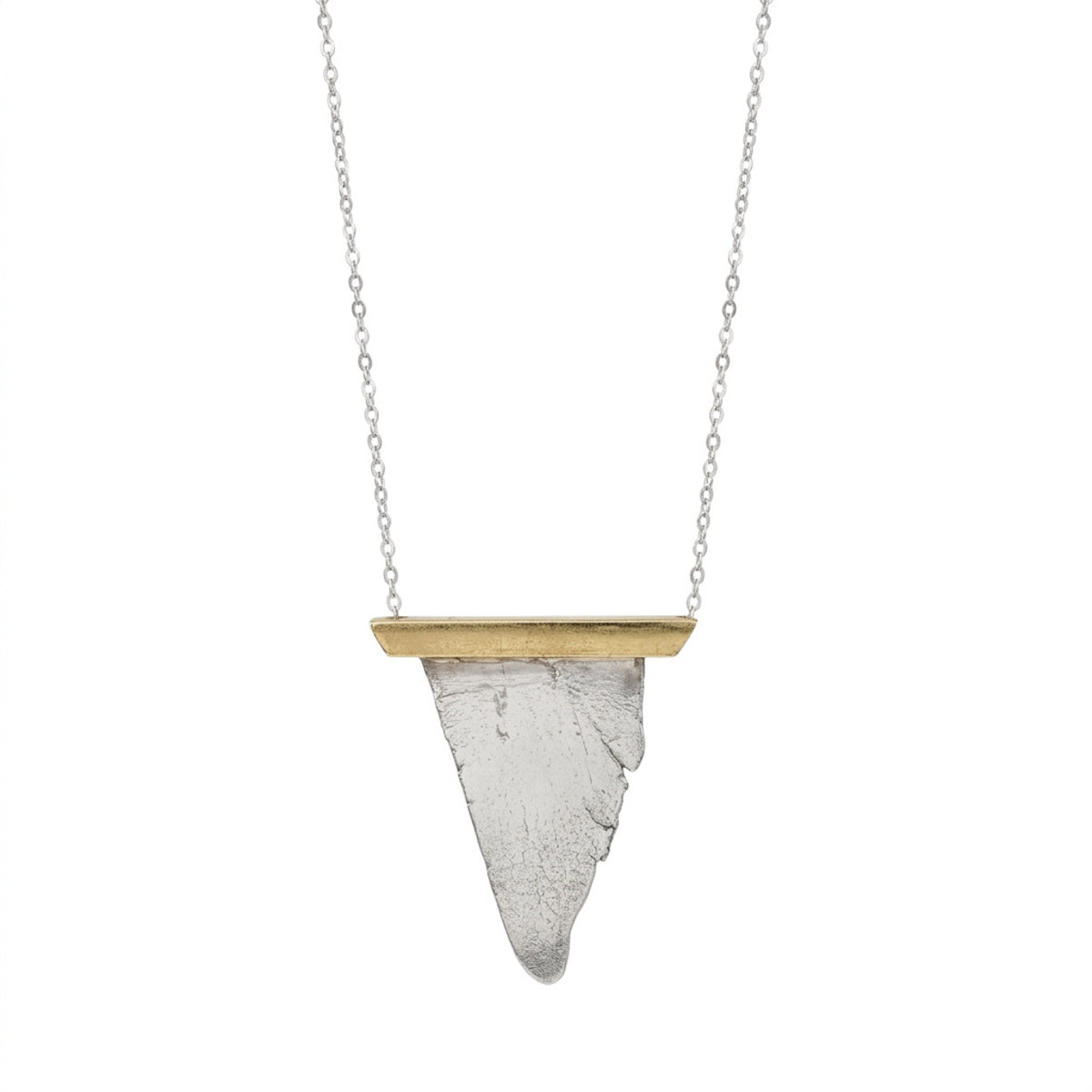 Rolled silver pendant with brass bar (pre-owned)