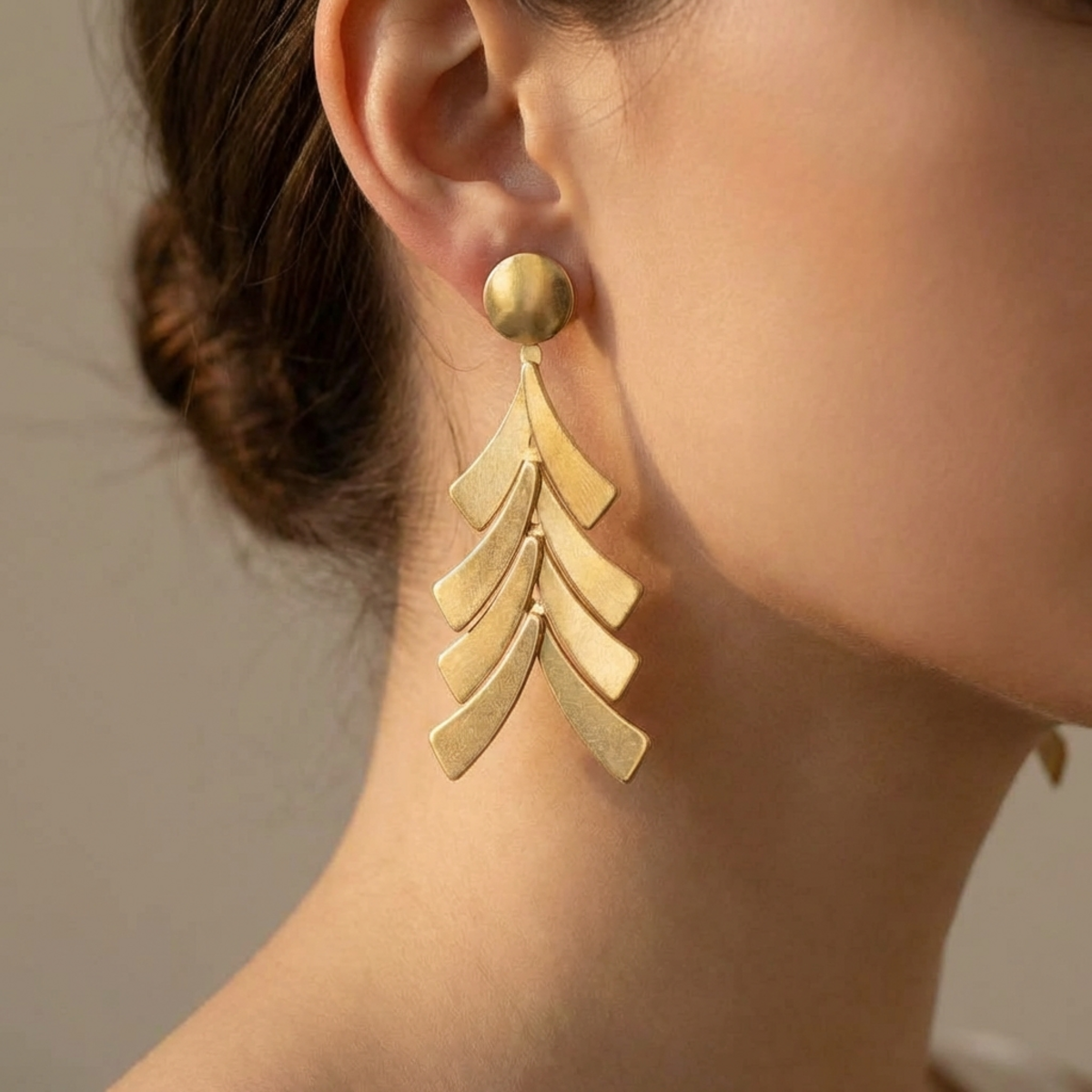 1960's Vintage Plated Gold Tone Clip On Earrings