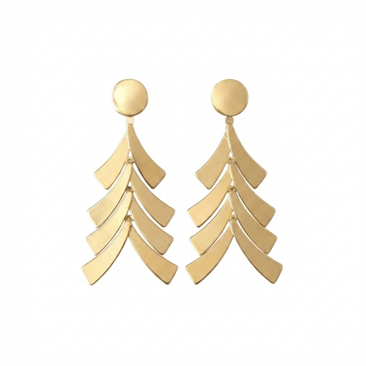 1960's Vintage Plated Gold Tone Clip On Earrings