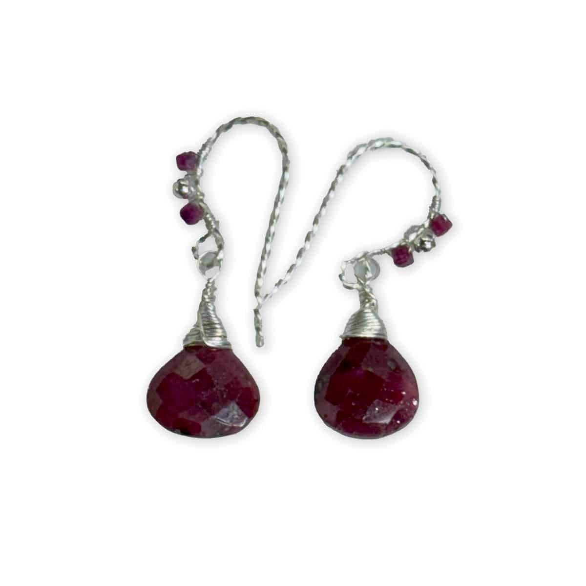 Ruby Pendant and Earrings Set