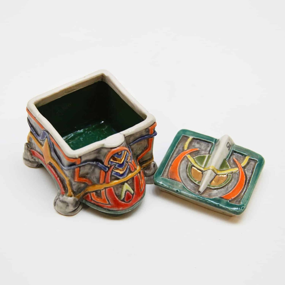 Metallic Geometric Lidded Box