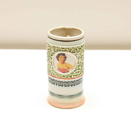 Red Bathing Suit Lady Cup with Gray Handle