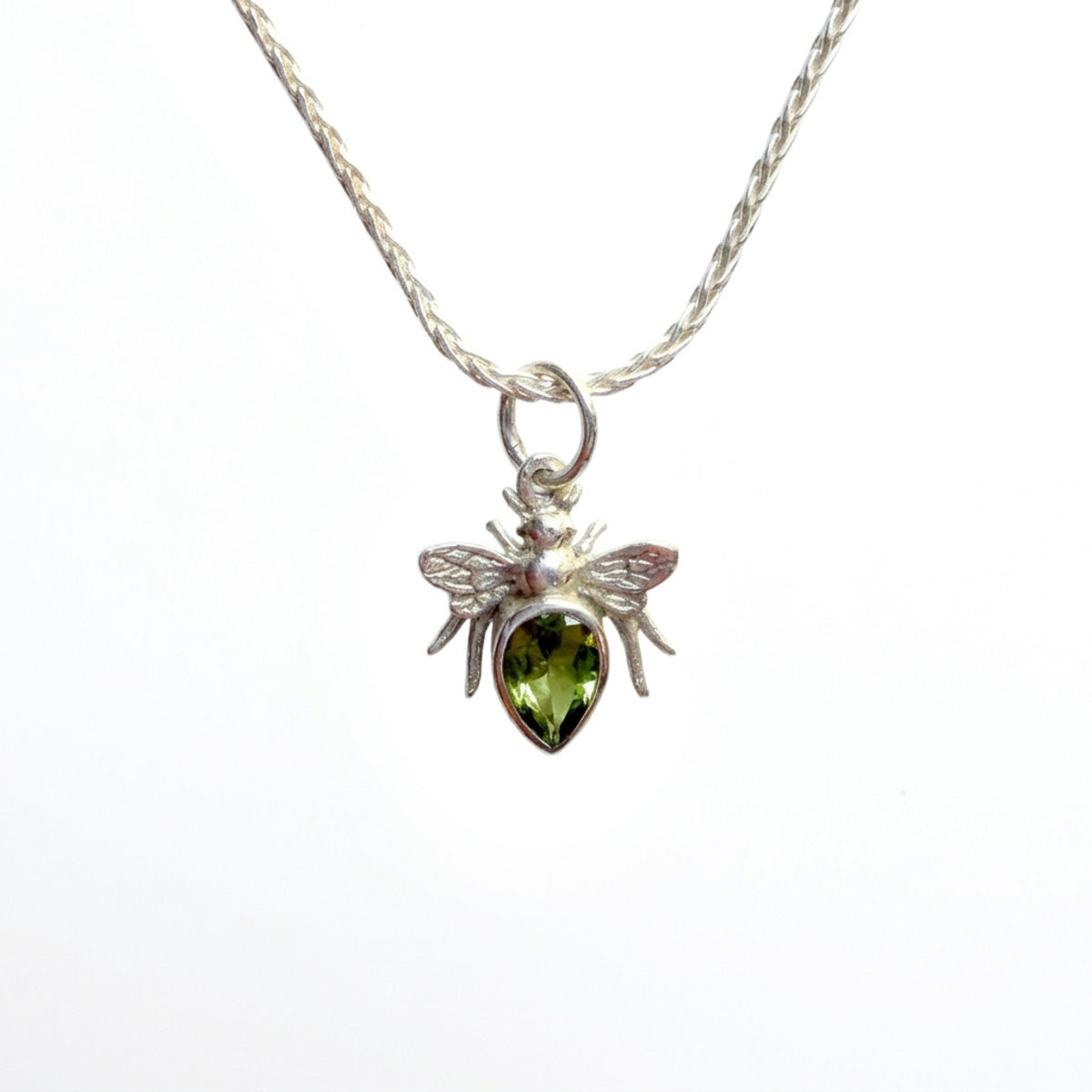 Sterling Bee Charm Pendant (Green-Yellow)