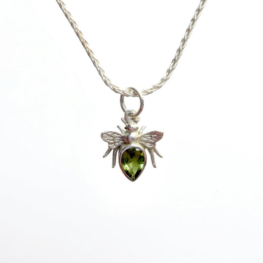 Sterling Bee Charm Pendant (Green-Yellow)