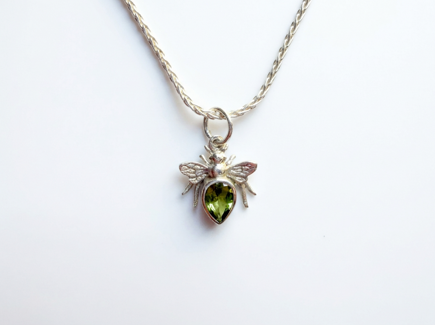 Sterling Bee Charm Pendant (Green-Yellow)
