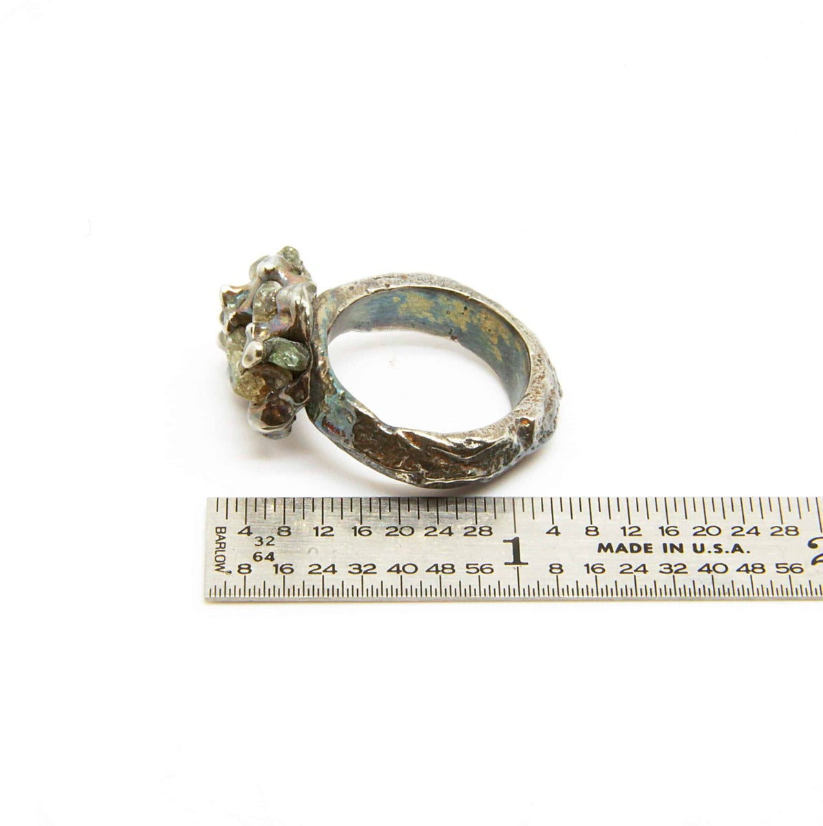 Silver Casted Multiple Montana Sapphires Ring