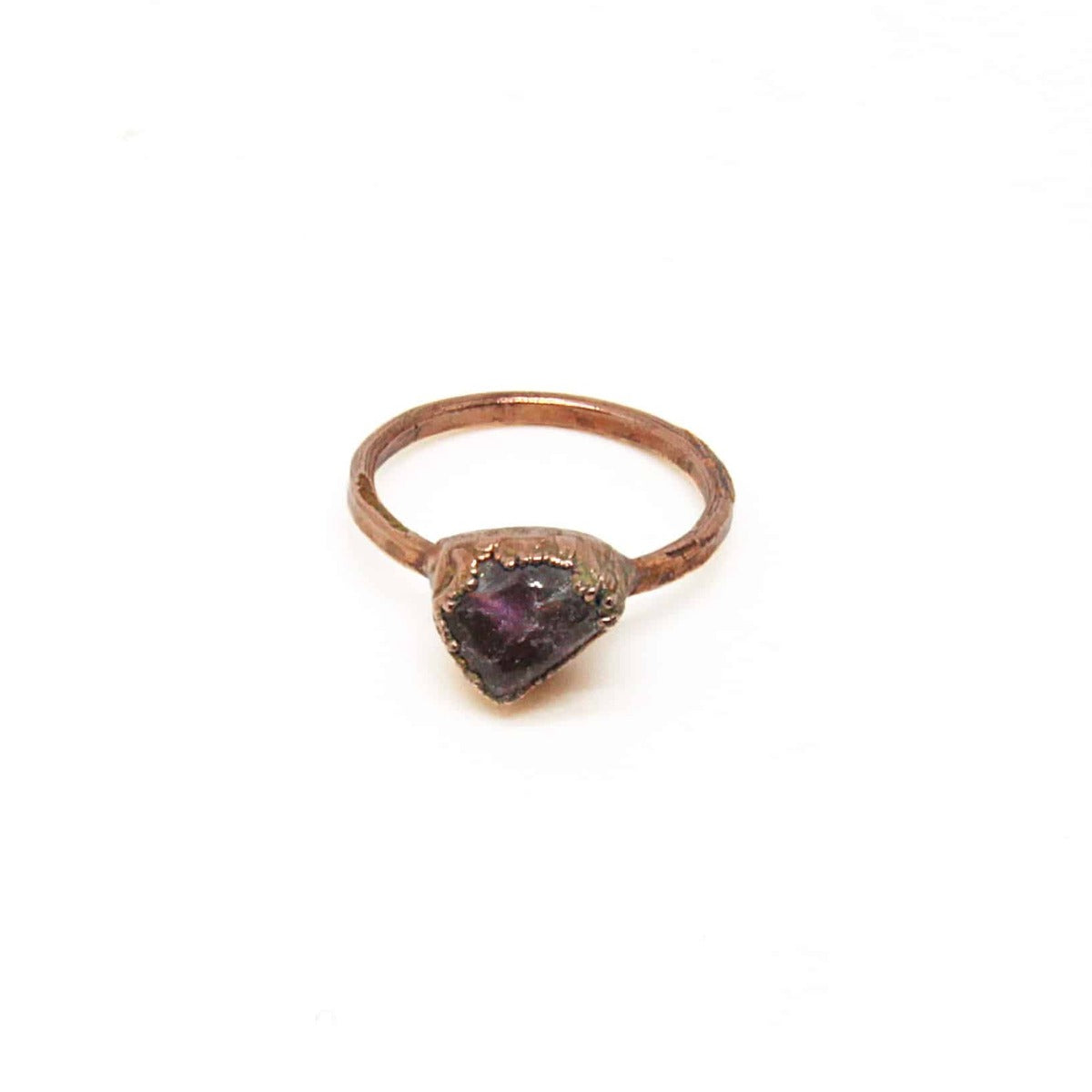 Amethyst Electroformed Copper Ring