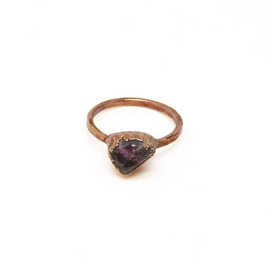 Amethyst Electroformed Copper Ring
