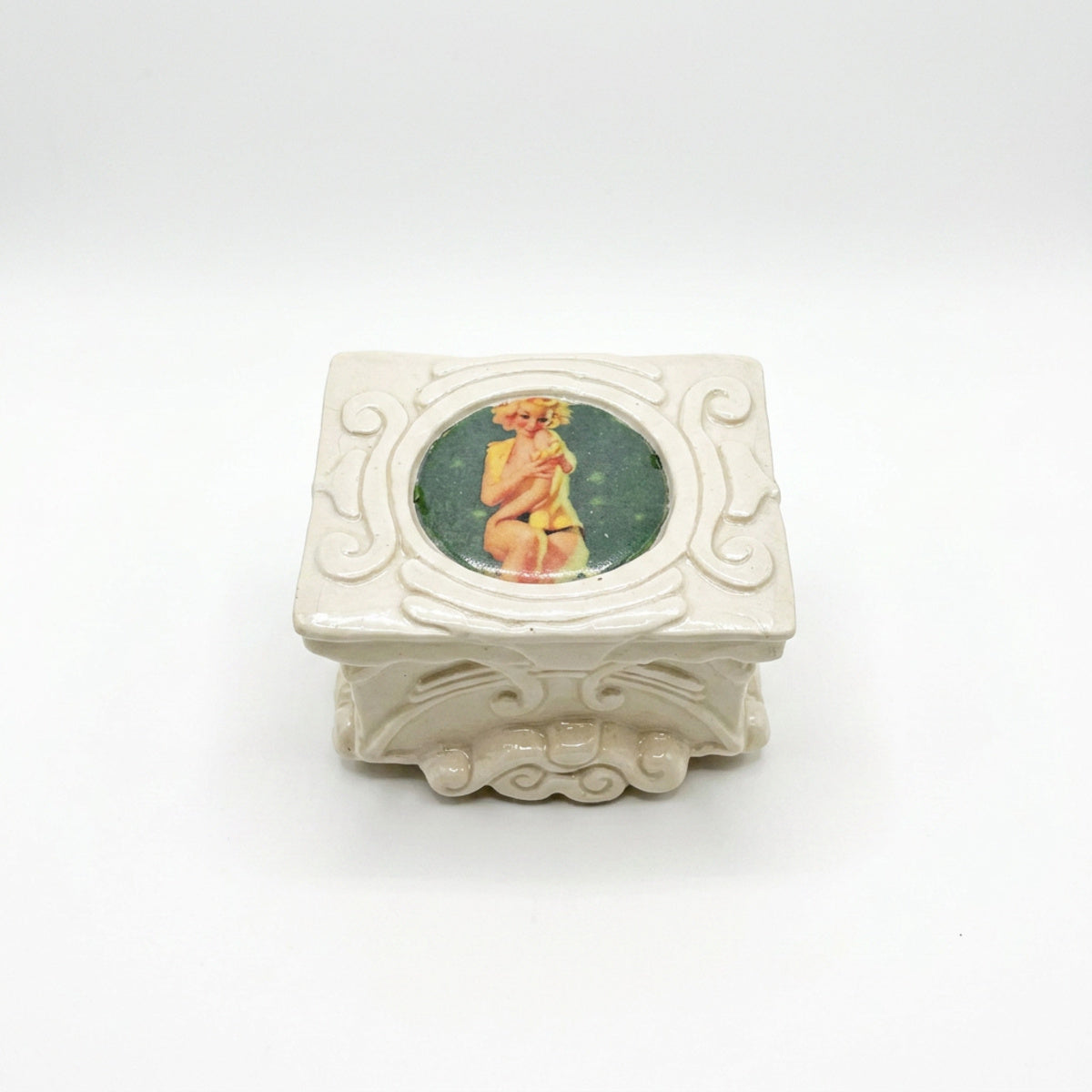 Small White Lidded Box