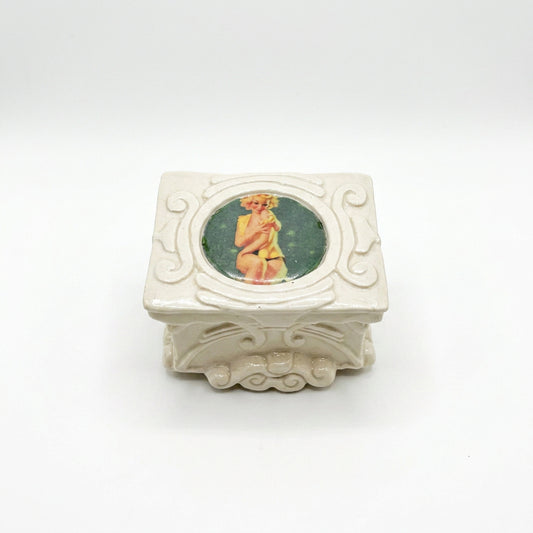 Small White Lidded Box