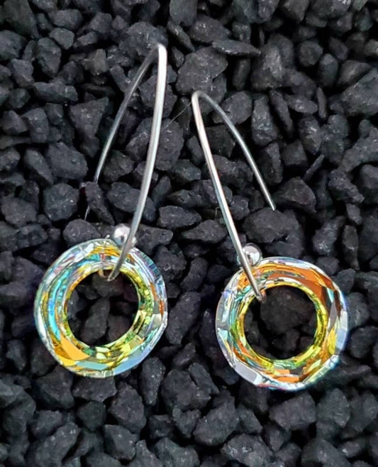 Marquis Halo Crystal Volcano Earrings