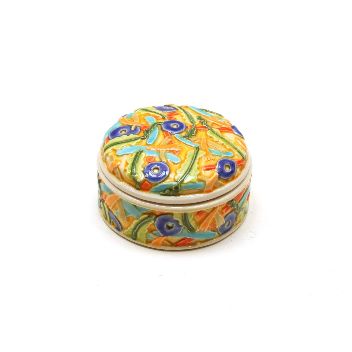 Blue Circles Lidded Container